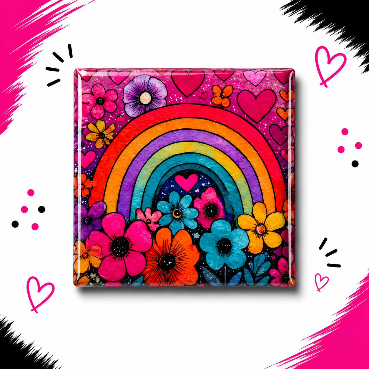 Bright Floral Rainbow 1
