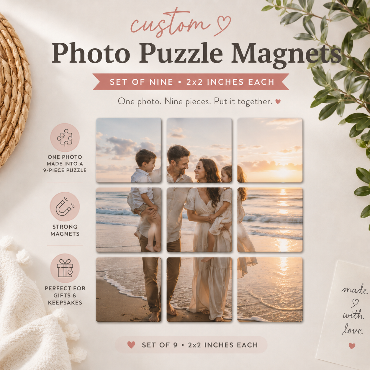 Custom Photo Puzzle Magnet Set