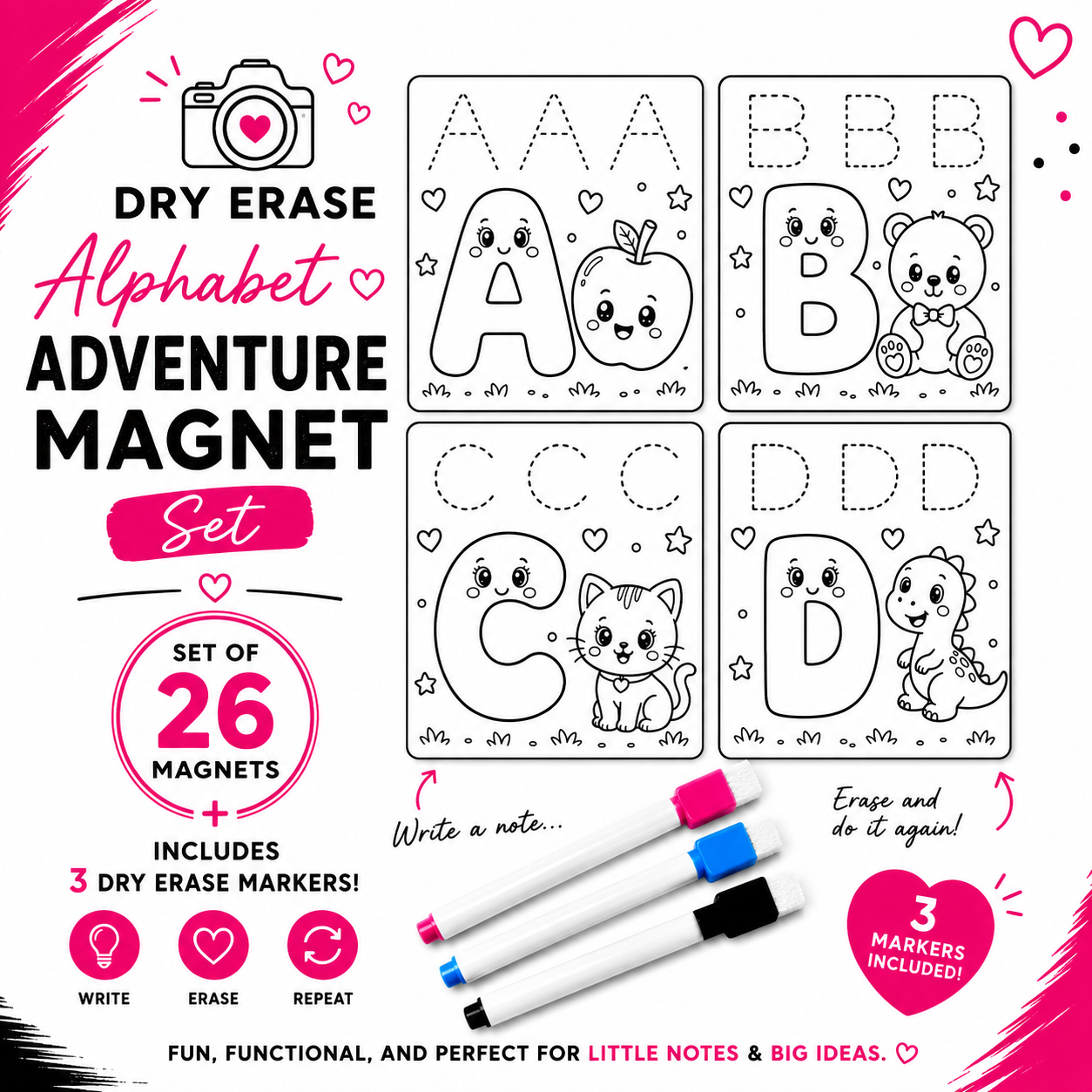 Dry Erase Alphabet Adventure Magnet Set