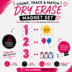 Dry Erase Count & Trace Magnet Set - PINK/GIRL