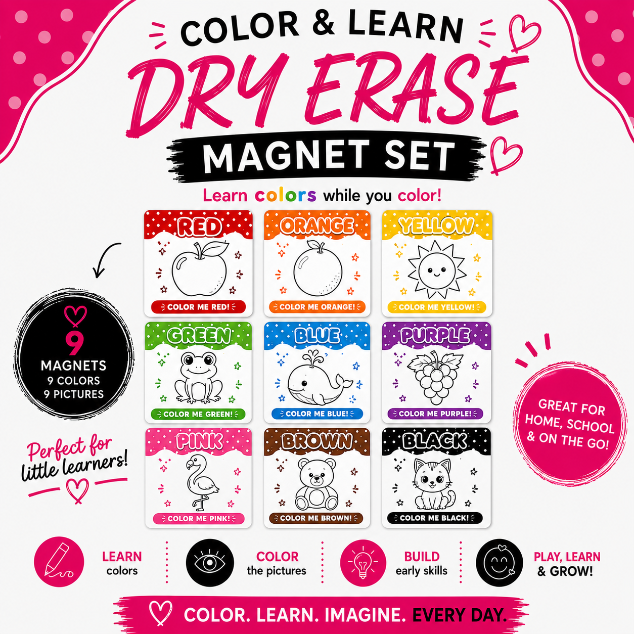 Dry Erase Color & Learn Magnet Set