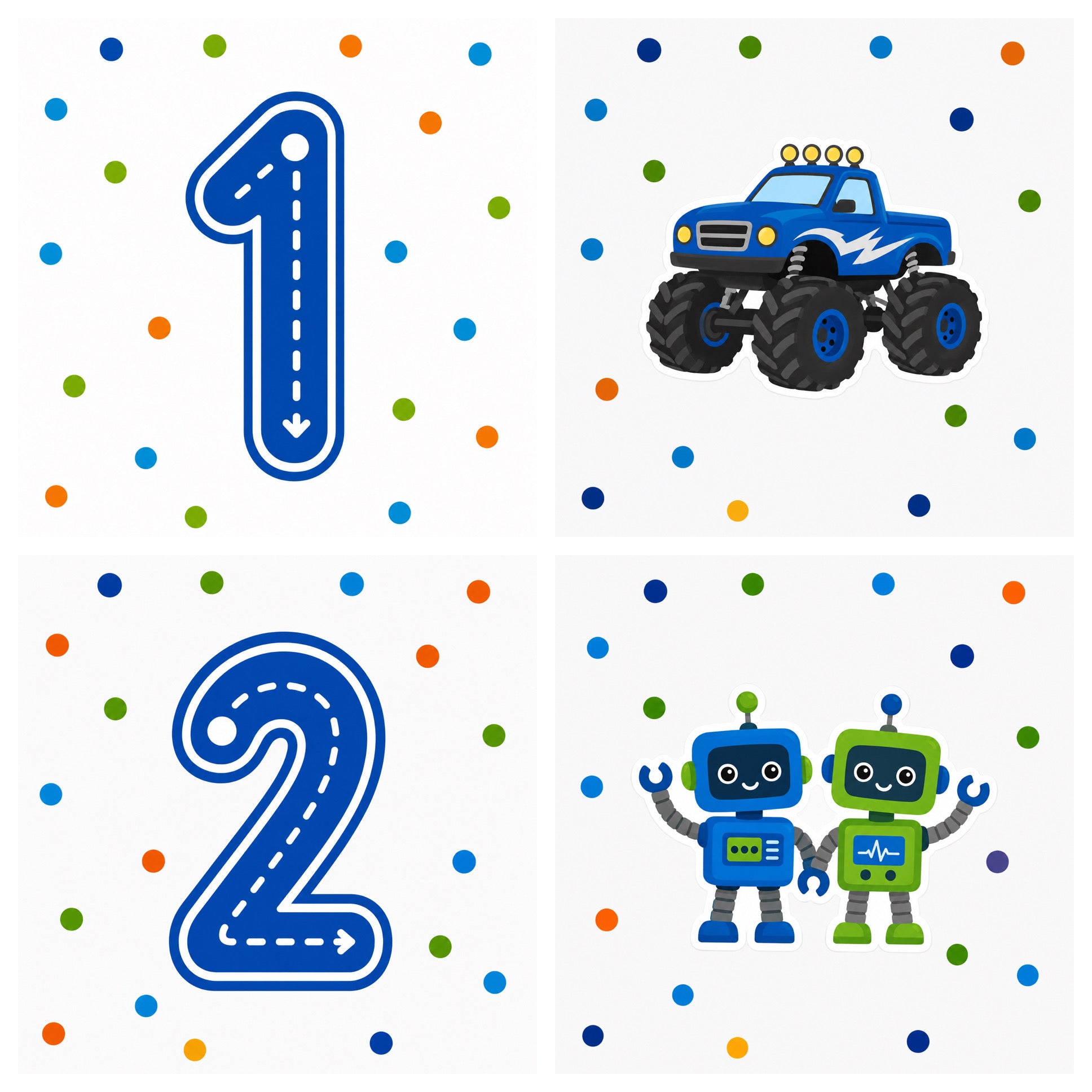 Dry Erase Count & Trace Magnet Set - BLUE/BOY