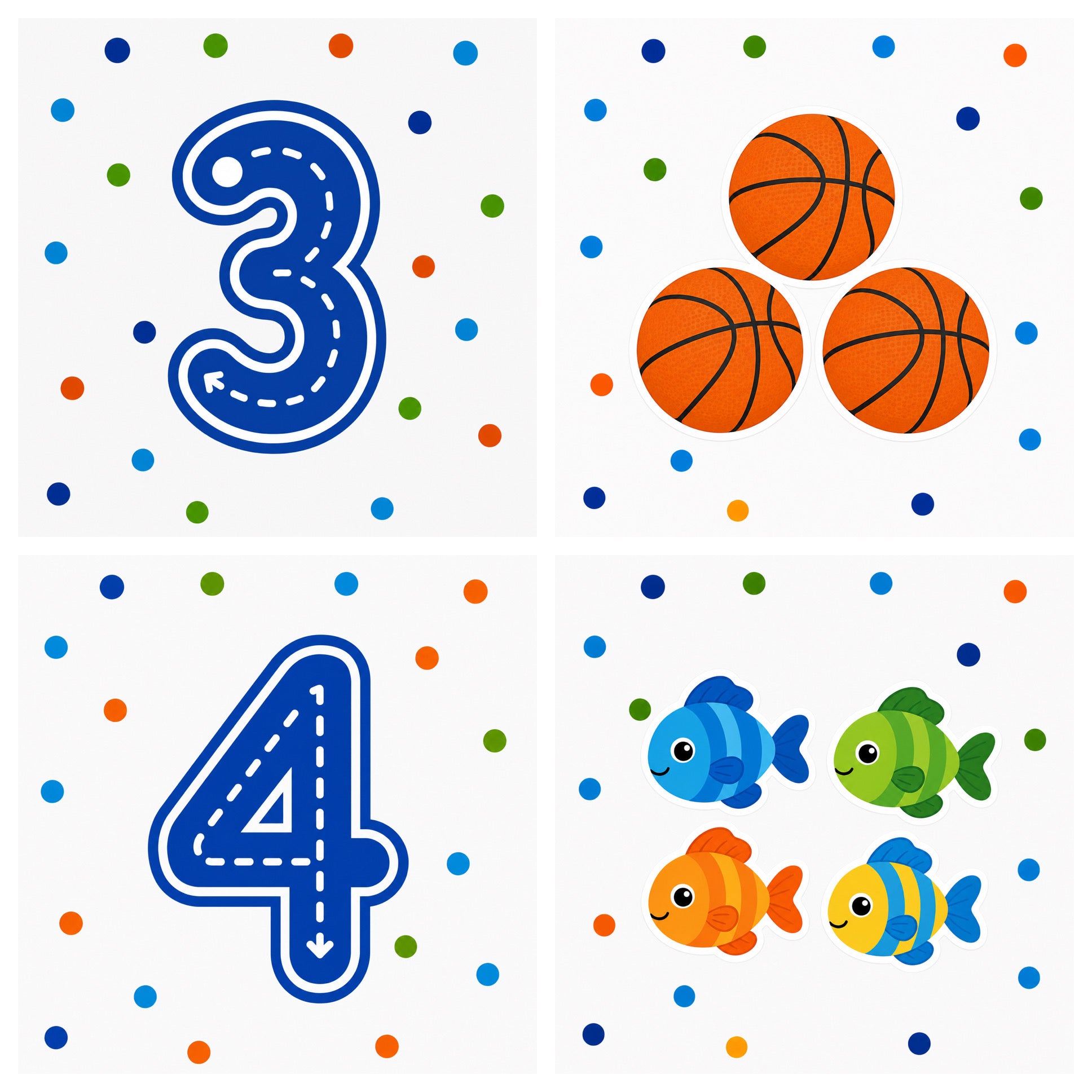 Dry Erase Count & Trace Magnet Set - BLUE/BOY