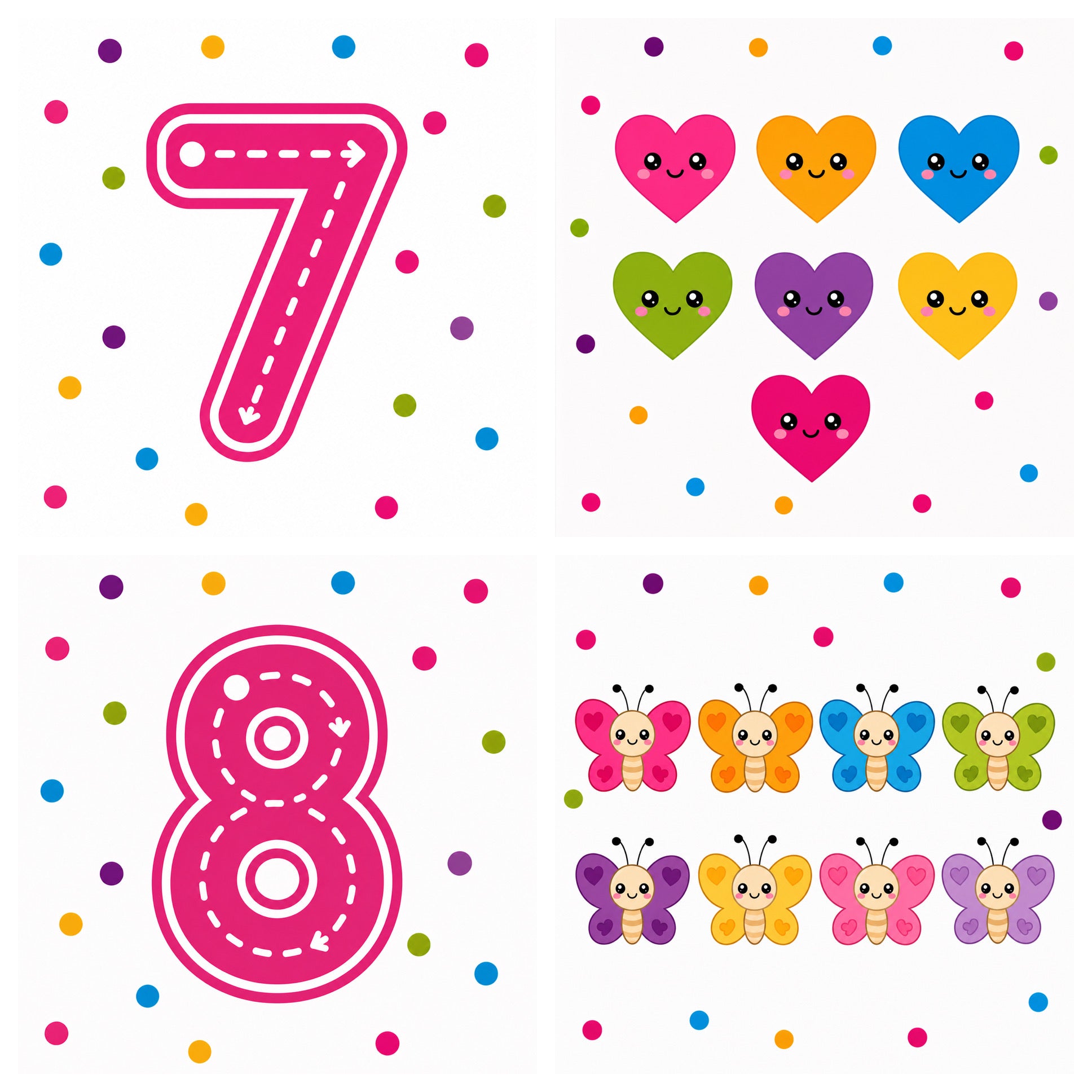 Dry Erase Count & Trace Magnet Set - PINK/GIRL
